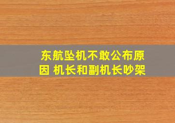 东航坠机不敢公布原因 机长和副机长吵架